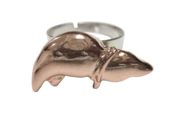 Rose Gold Toned Anatomical Medical Hepatologist Liver Adjustable Size Fashion Ring