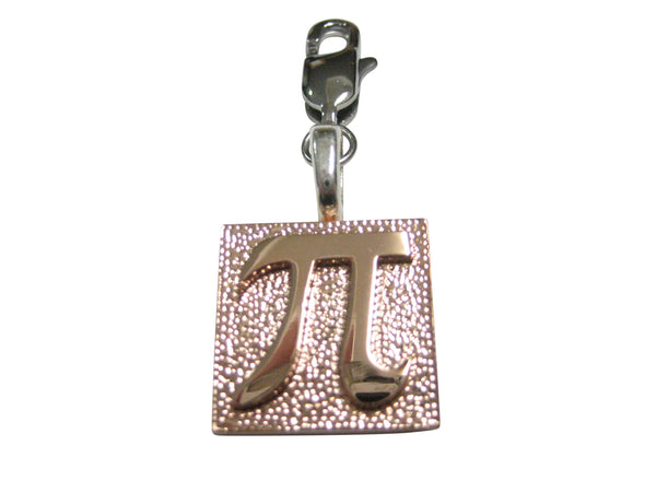 Rose Gold Toned Mathematical Pi Symbol Pendant Zipper Pull Charm