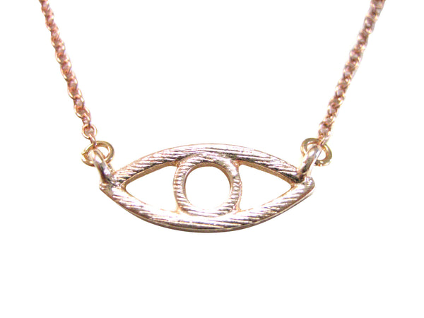 Rose Gold Toned Eye Pendant Necklace