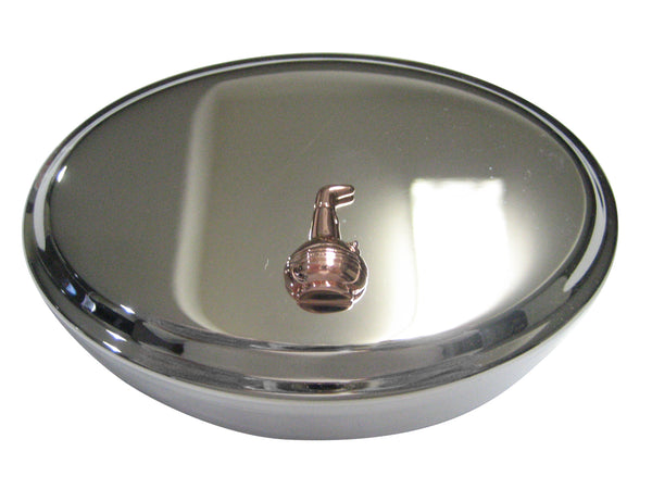 Rose Gold Toned Alcohol Distilling Still Oval Trinket Jewelry Box