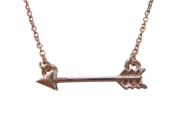 Rose Gold Toned Arrow Design Pendant Necklace