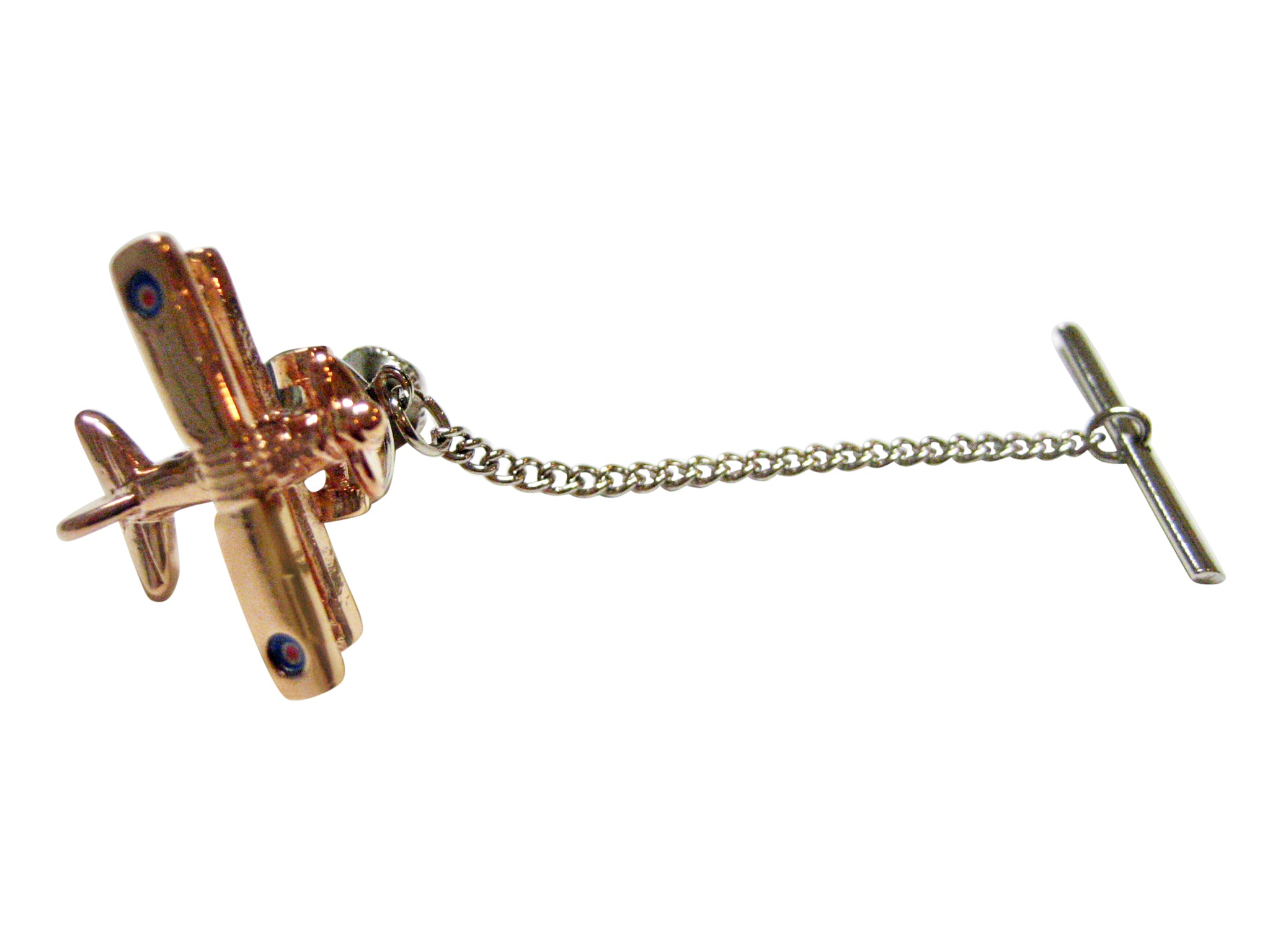 Rose Gold Toned BiPlane Tie Tack