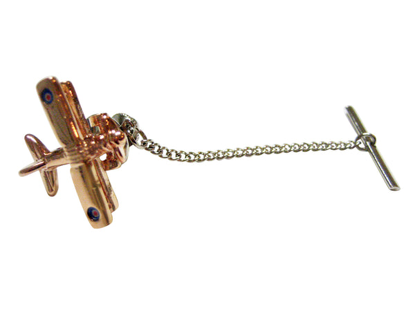 Rose Gold Toned BiPlane Tie Tack