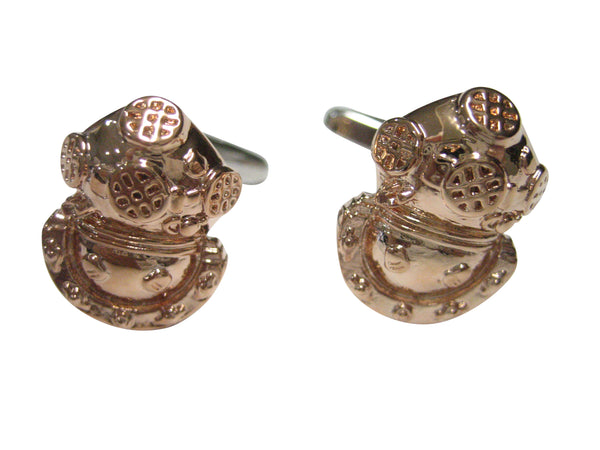 Rose Gold Toned Divers Diving Helmet Cufflinks