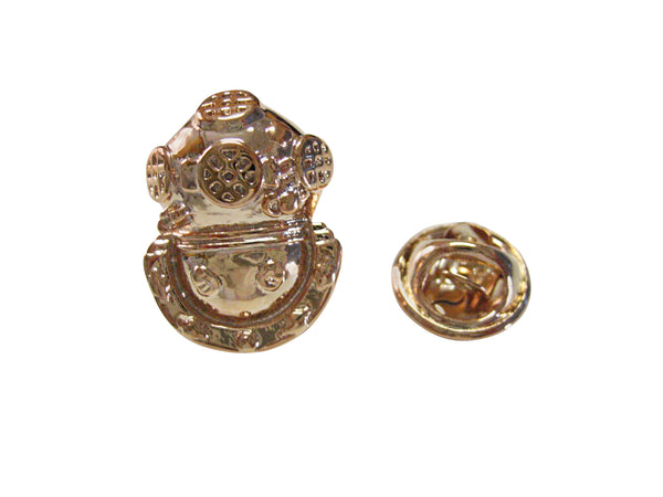 Rose Gold Toned Divers Helmet Lapel Pin