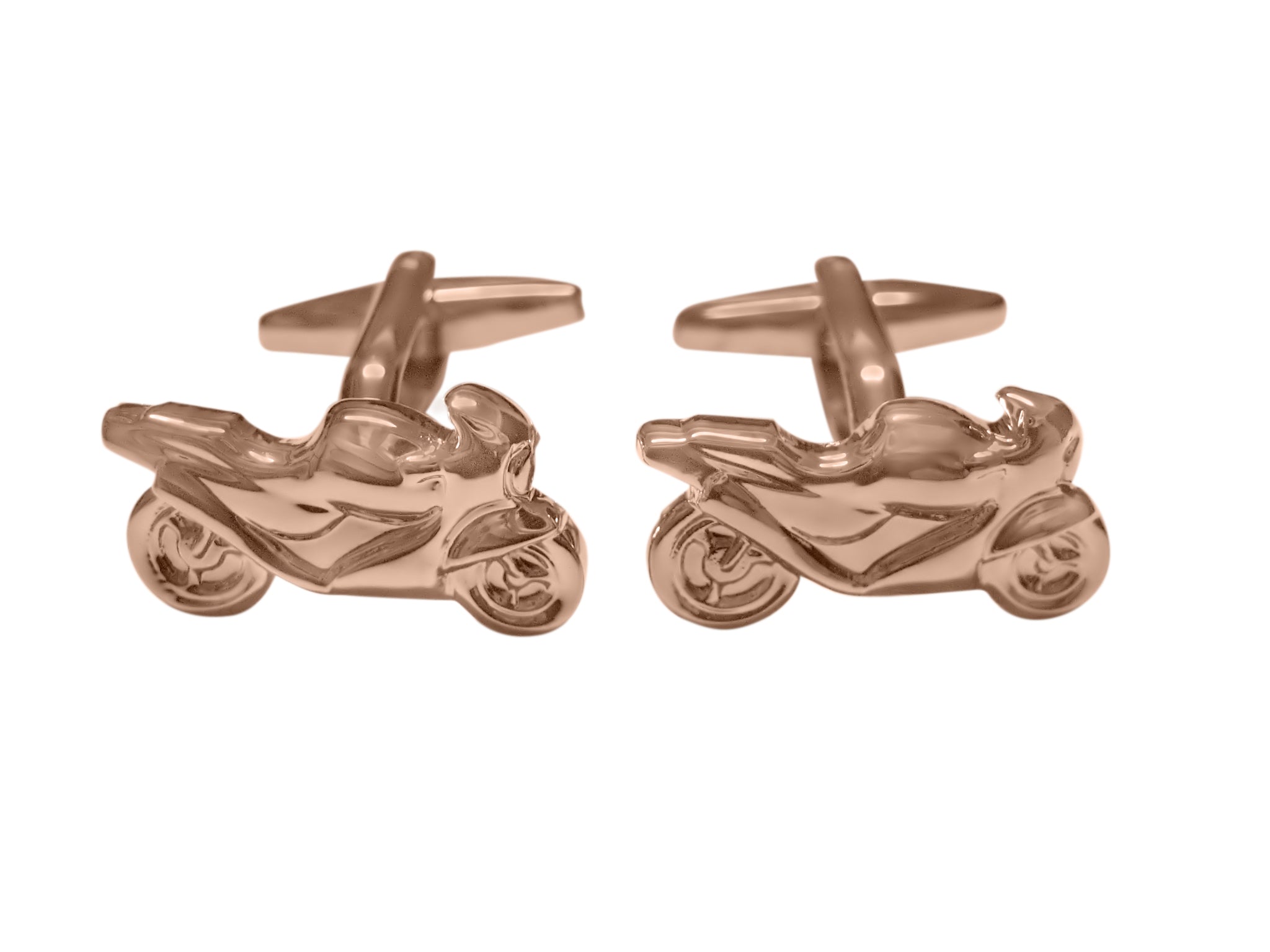 Rose Gold Toned Motorcycle Cufflinks