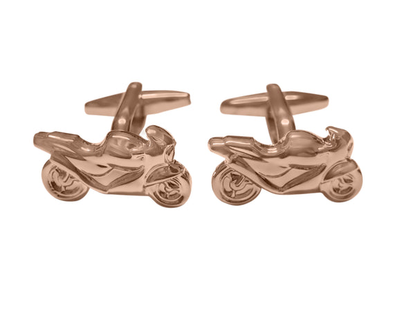 Rose Gold Toned Motorcycle Cufflinks