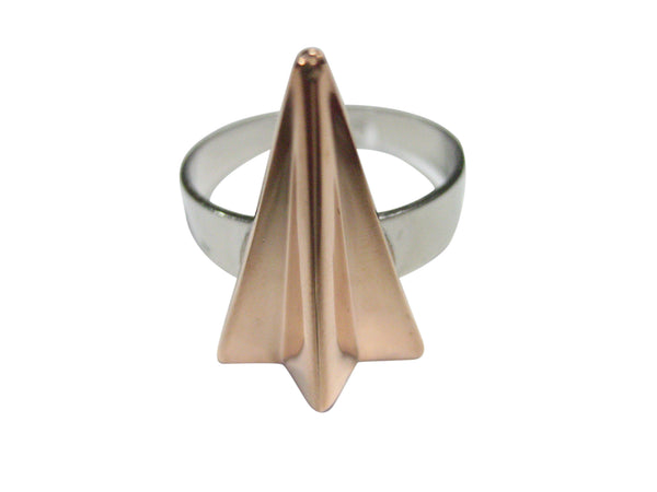 Rose Gold Toned Paper Airplane Adjustable Size Fashion Ring