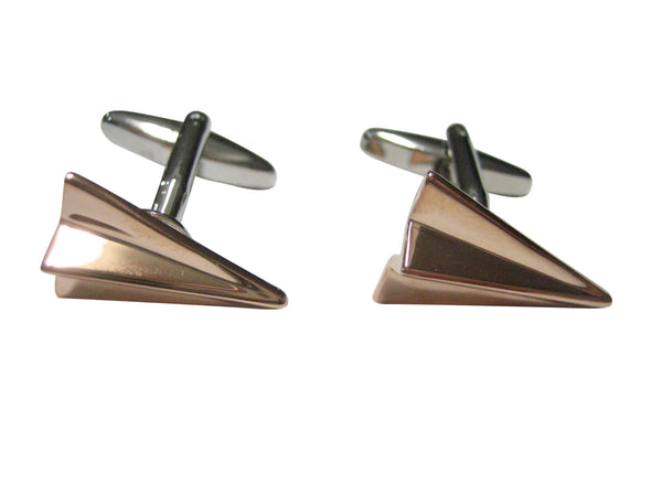 Rose Gold Toned Paper Airplane Cufflinks V2