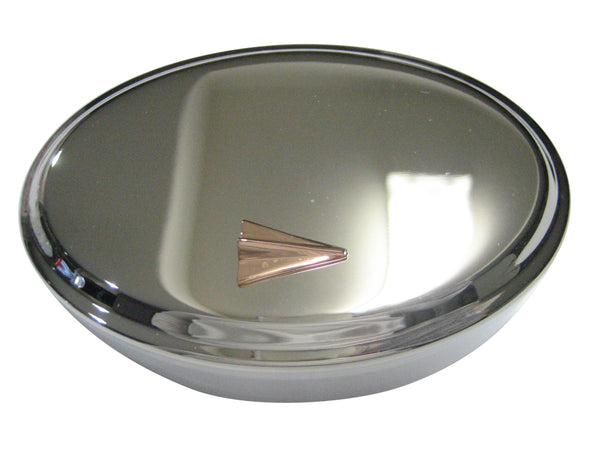 Rose Gold Toned Paper Airplane Oval Trinket Jewelry Box