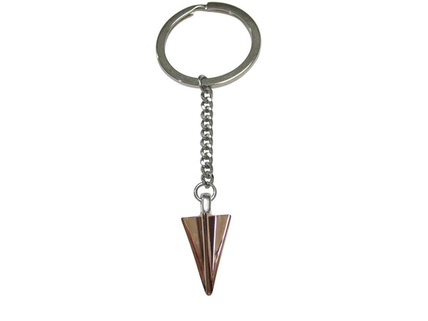 Rose Gold Toned Paper Airplane Pendant Keychain