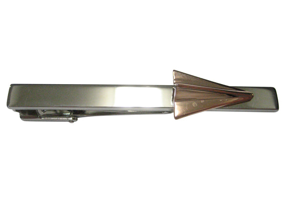 Rose Gold Toned Paper Airplane Tie Clip