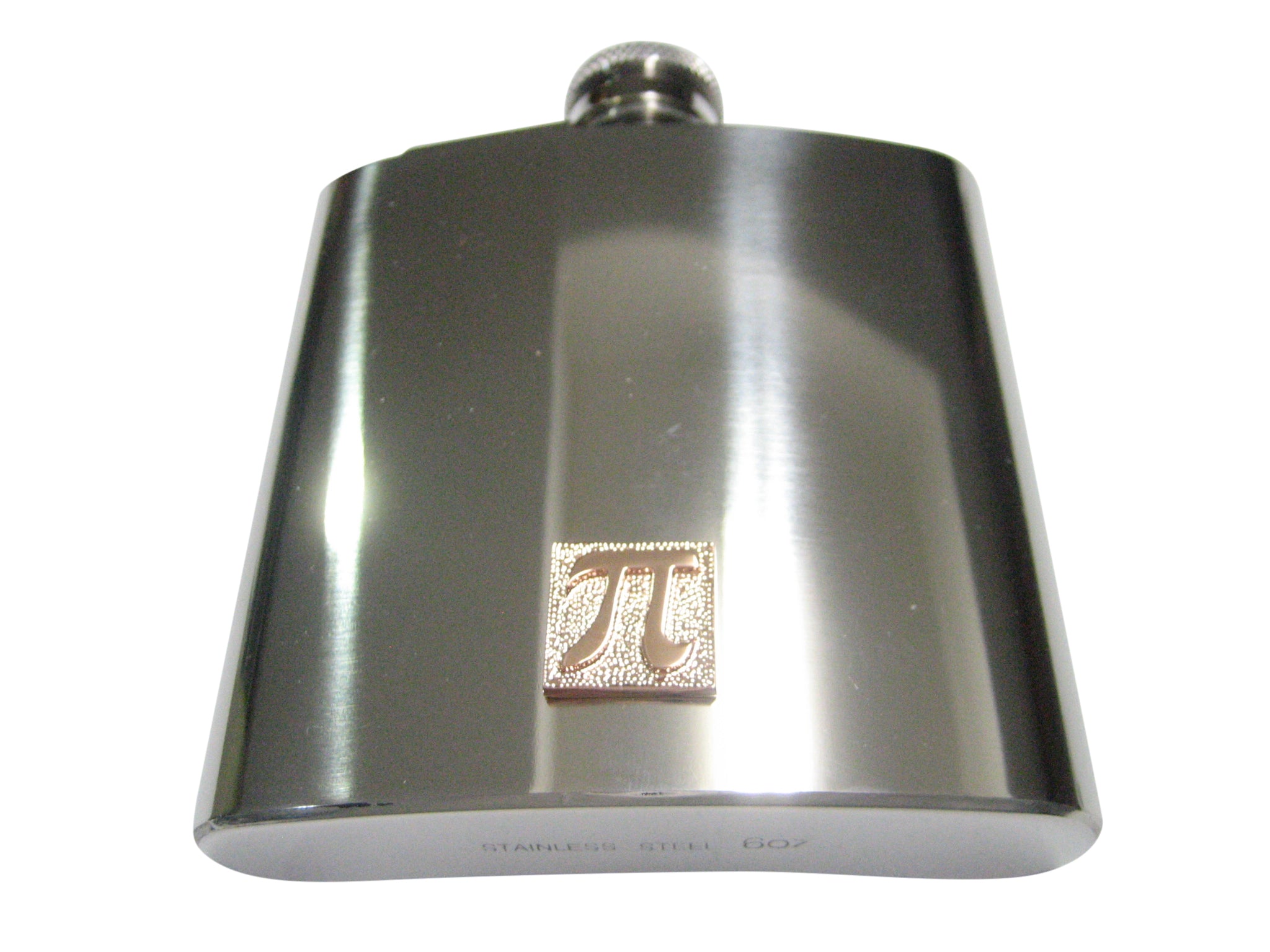 Rose Gold Toned Pi Symbol 6oz Flask