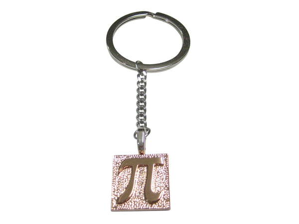 Rose Gold Toned Pi Symbol Pendant Keychain