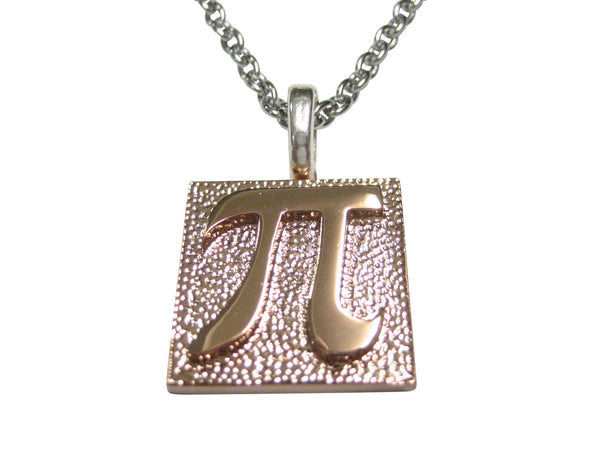 Rose Gold Toned Pi Symbol Pendant Necklace