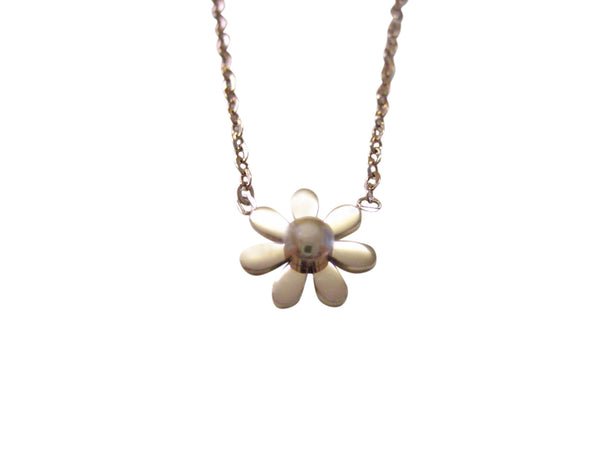 Rose Gold Toned Small Flower Pendant Necklace