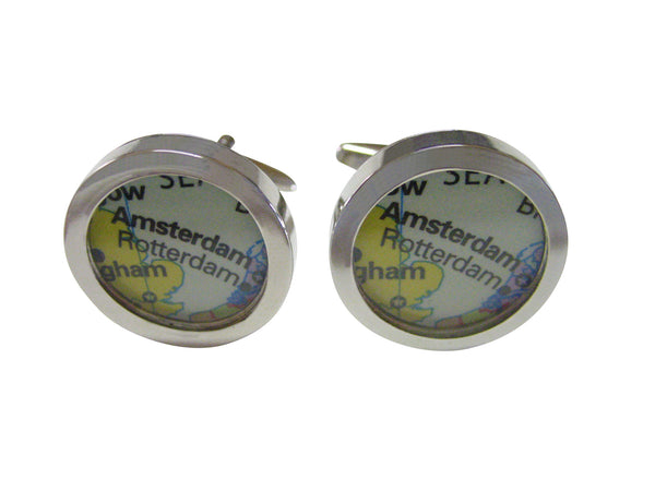Rotterdam Amsterdam Map Cufflinks