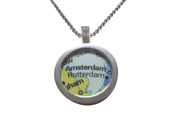 Rotterdam Amsterdam Map Pendant Necklace