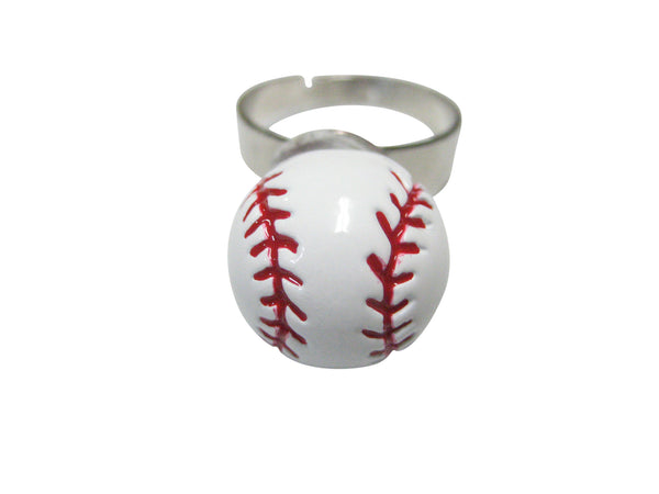 Round Baseball Adjustable Size Fashion Ring
