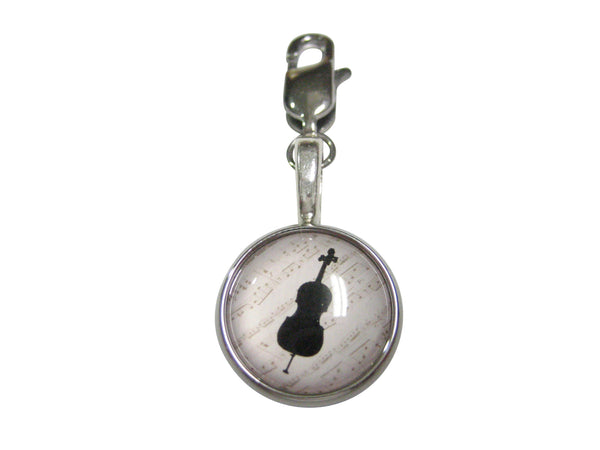 Round Cello Music Instrument Pendant Zipper Pull Charm