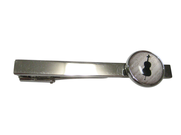 Round Cello Music Instrument Tie Clip
