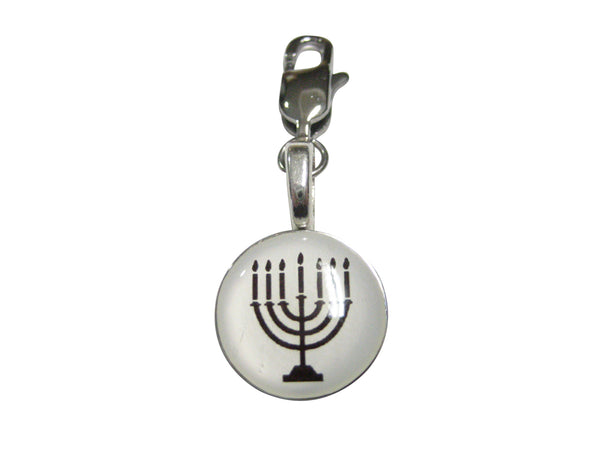 Round Menorah Pendant Zipper Pull Charm