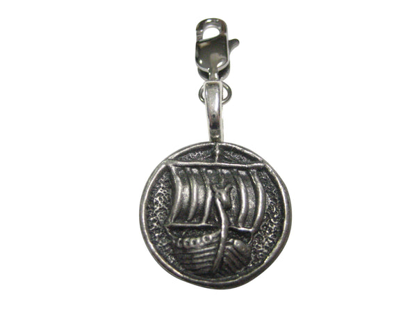 Round Viking Boat Pendant Zipper Pull Charm