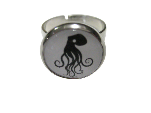 Round Wild Octopus Adjustable Size Fashion Ring