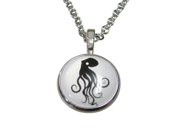 Round Wild Octopus Pendant Necklace