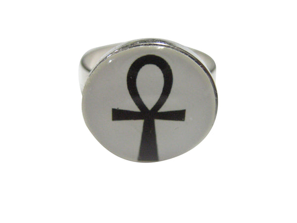 Round Ankh Cross Adjustable Size Fashion Ring