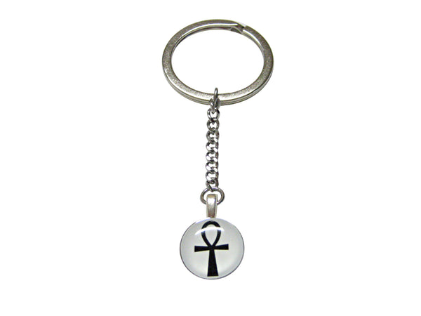 Round Ankh Cross Pendant Keychain