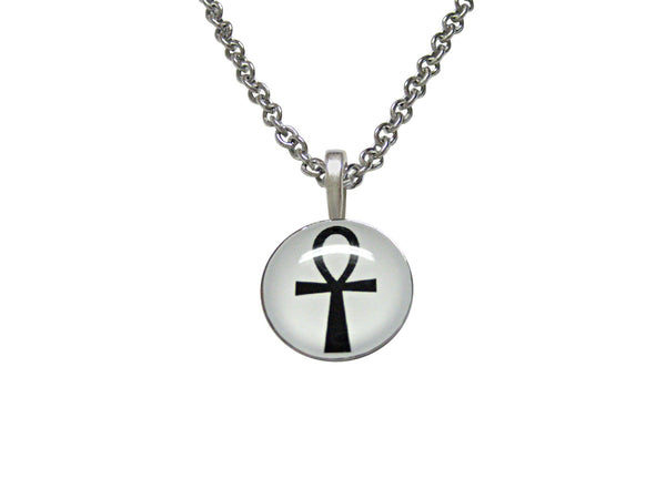 Round Ankh Cross Pendant Necklace