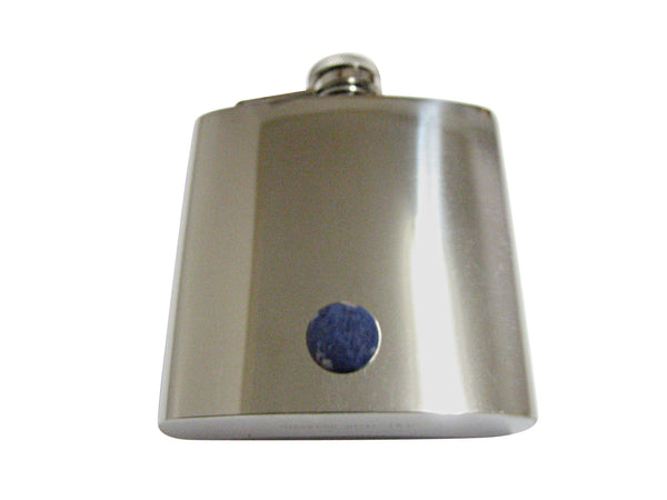 Round Blue Sodalite 6 Oz. Stainless Steel Flask