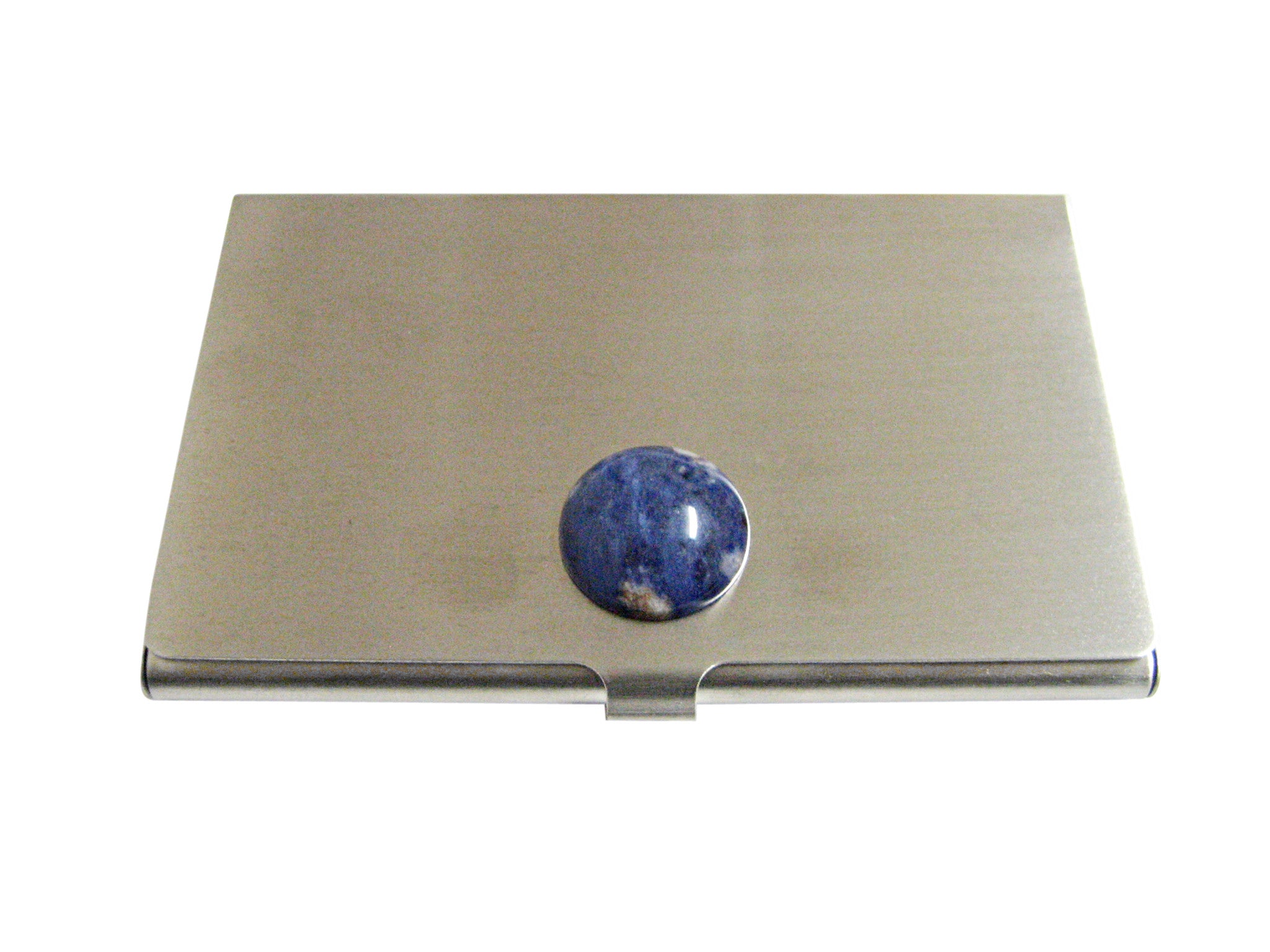 Round Blue Sodalite Business Card Holder