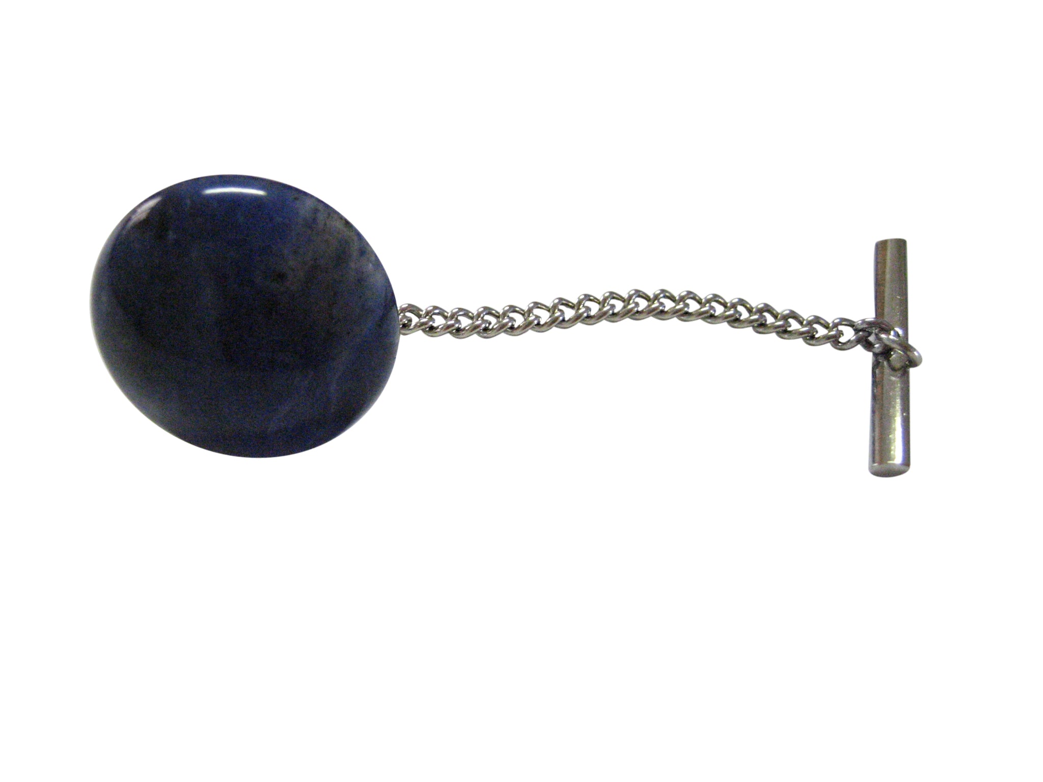 Round Blue Sodalite Gemstone Tie Tack