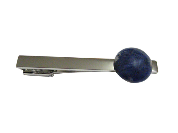 Round Blue Sodalite Tie Clip