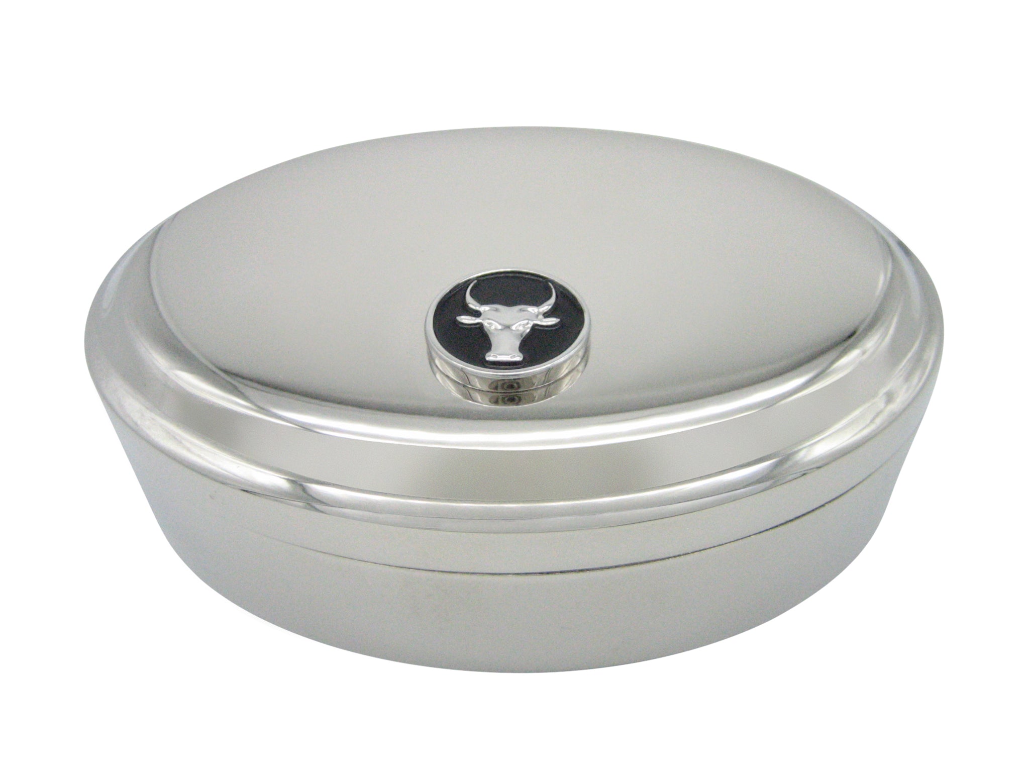 Round Bull Head Pendant Oval Trinket Jewelry Box