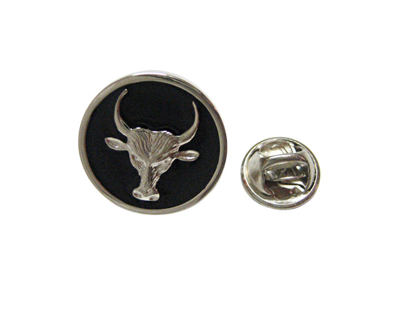 Round Bull Lapel Pin