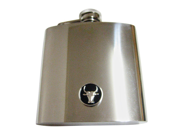 Round Bull 6 Oz. Stainless Steel Flask