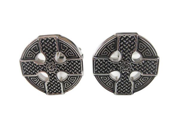 Round Celtic Cross Cufflinks