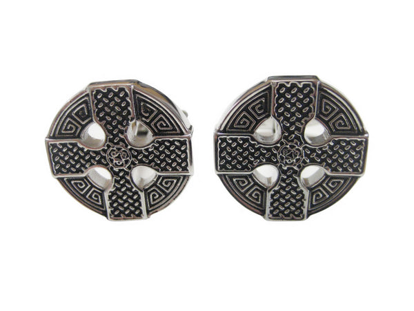 Round Celtic Cross Design Cufflinks