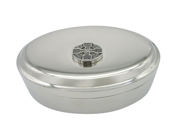 Round Celtic Design Pendant Oval Trinket Jewelry Box