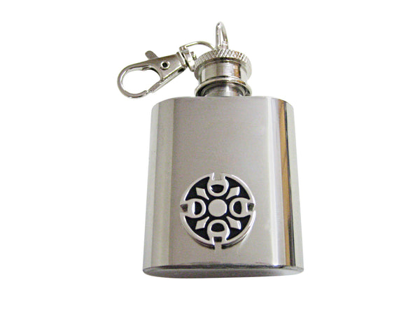 Round Celtic Design 1 Oz. Stainless Steel Key Chain Flask
