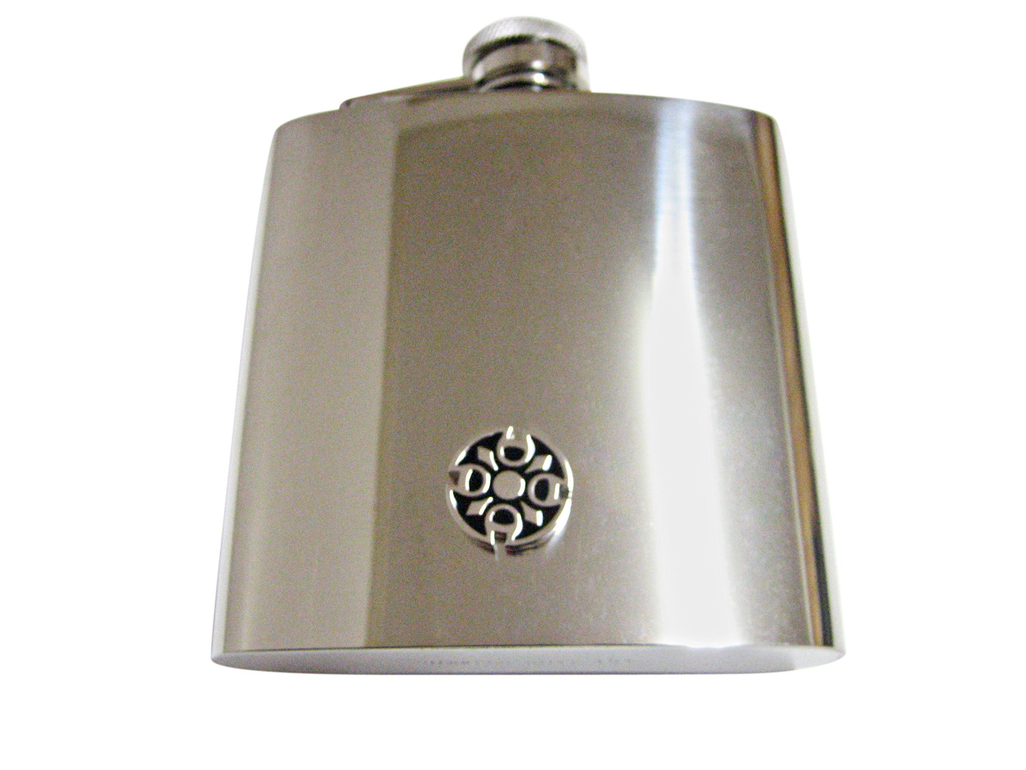 Round Celtic Design 6 Oz. Stainless Steel Flask