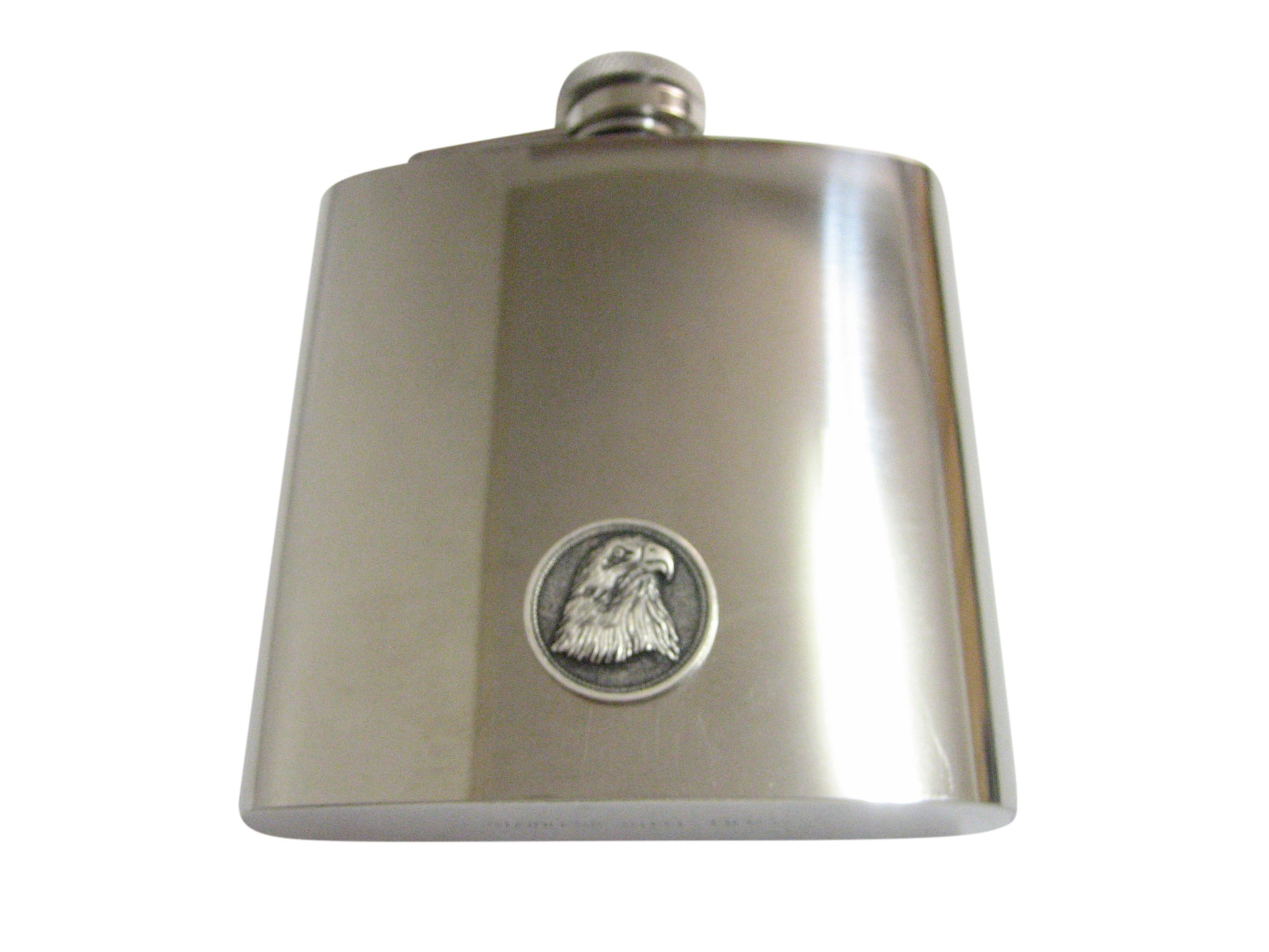 Round Eagle Bird Head 6 Oz. Stainless Steel Flask