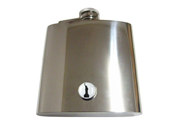 Round Iconic Statue of Liberty 6 Oz. Stainless Steel Flask