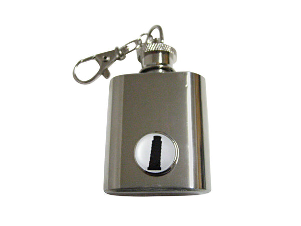 Round Leaning Tower of Pisa 1 Oz. Stainless Steel Key Chain Flask