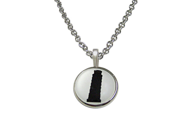 Round Leaning Tower of Pisa Pendant Necklace