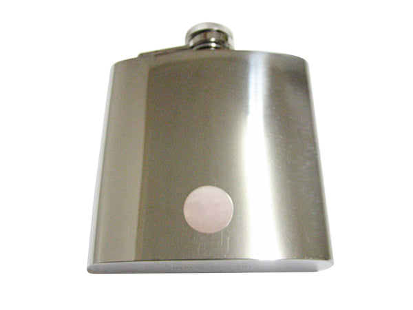 Round Rose Quartz Gemstone Pendant 6 Oz. Stainless Steel Flask
