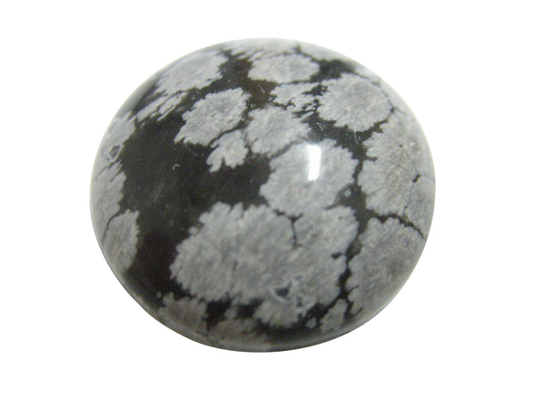 Round Snowflake Obsidian Magnet